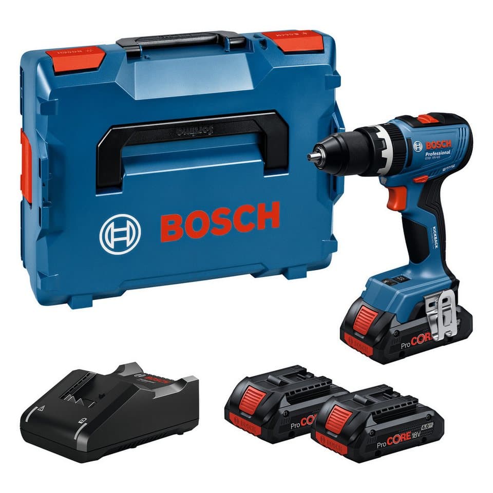 Bosch Professional Akku-Schlagbohrschrauber GSB 18V-65, 2x ProCORE 18V 4,0Ah Akkus, L-BOXX 136