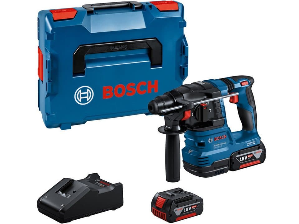 Bosch Professional Akku-Bohrhammer GBH 18V-22, SDS plus, 2x 4,0 Ah Akku & Schnellladegerät