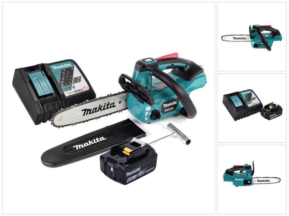 Makita Akku-Kettensäge DUC 254 RG1 Akku Kettensäge 18 V 25 cm Brushless + 1x Akku 6,0 Ah + L
