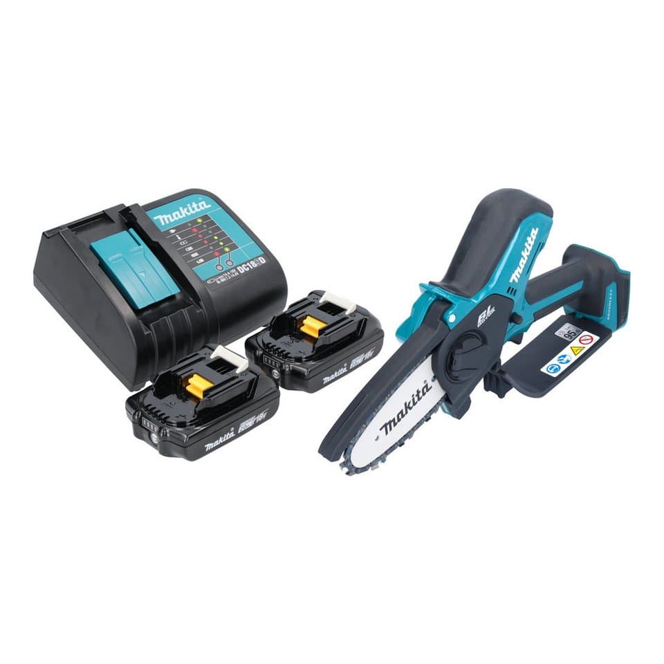 Makita Akku-Kettensäge DUC 101 SA201 18 V 10 cm Brushless + 2x Akku 2,0 Ah + Ladegerät